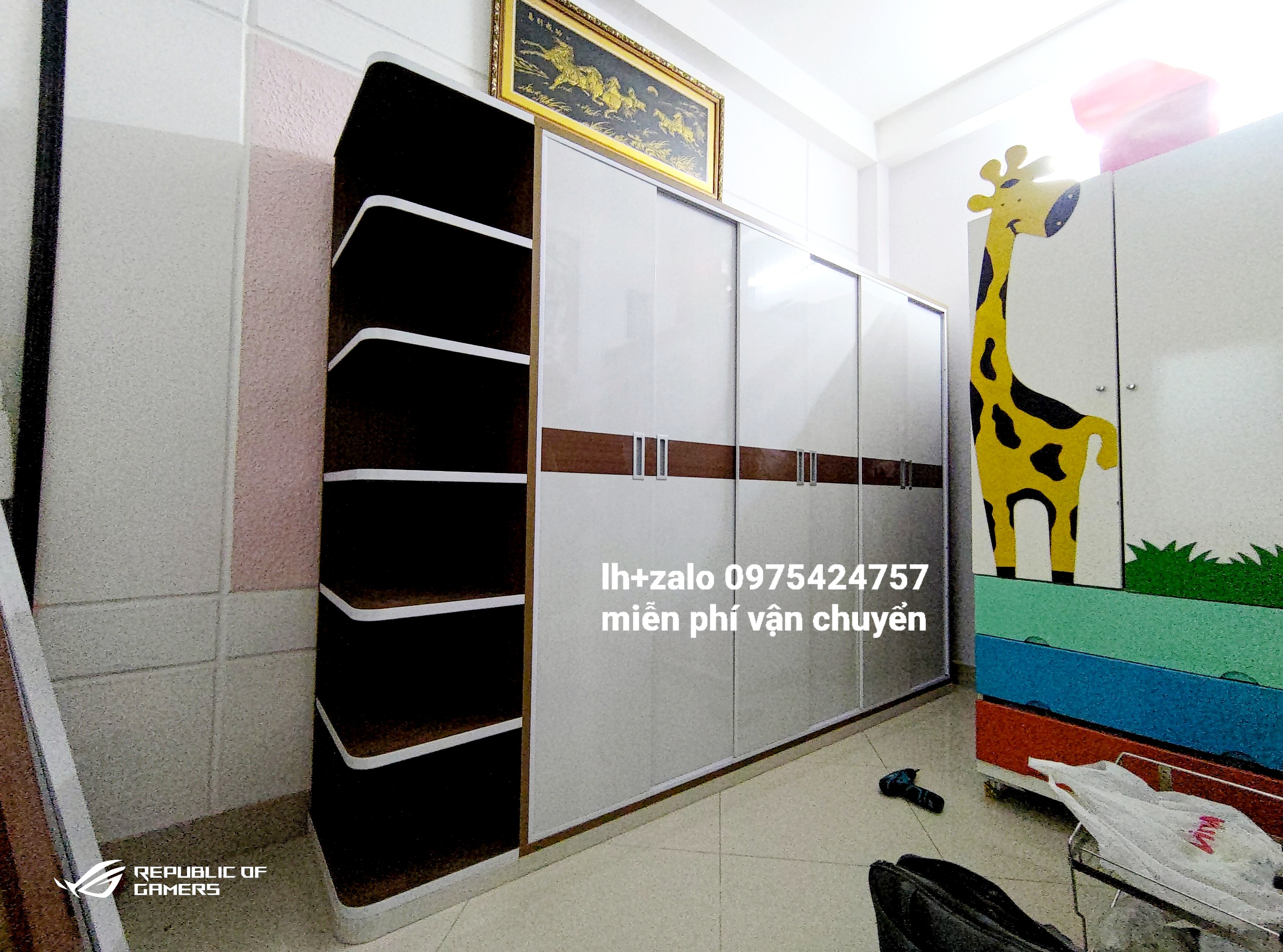 Tủ nhựa đài loan 6 cánh 1 kệ cửa lùa