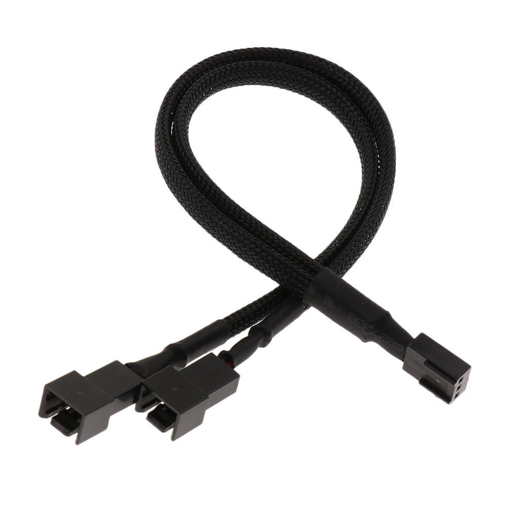 Computer Case CPU 4 PIN Fan PWM Extension Power Cables 2 Way Splitter 250mm