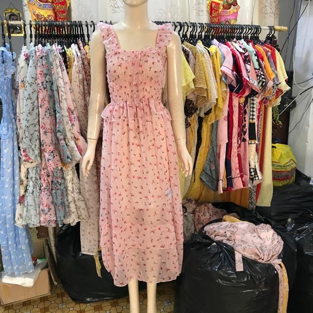 Đầm maxi hai dây Ái Nhi đi biển cực xinh