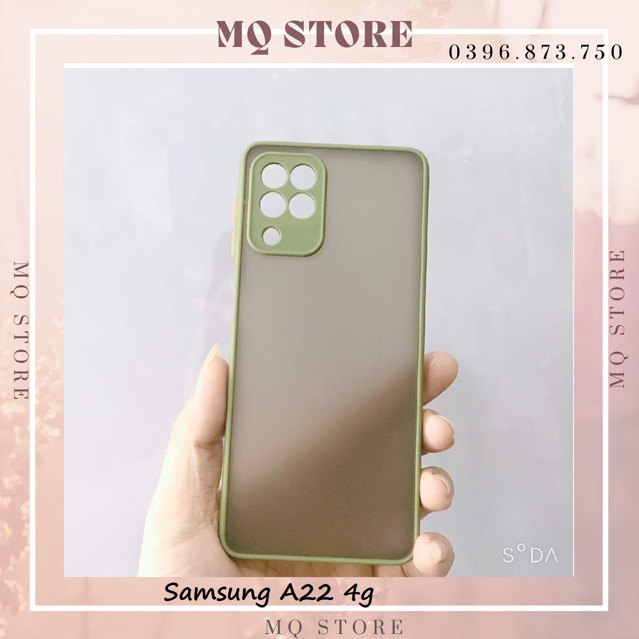 Ốp lưng viền màu, lưng nhám chống sốc, bảo vệ camera, phím bấm màu dành cho Samsung A22 4g