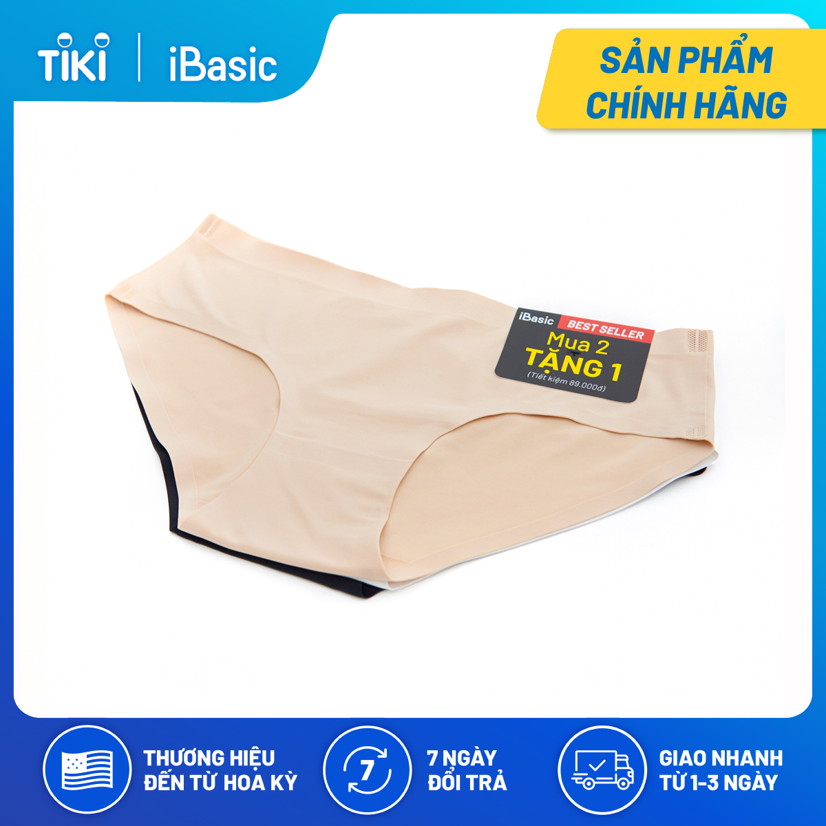 Pack 3 quần lót nữ không đường may iBasic V188