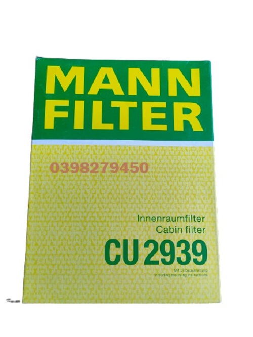 LỌC GIÓ ĐIỀU HÒA MANN FILTER CHO VM GROUP CU2939 (MÃ: 1K0 819 644; 1K0 819 644 A; 1K0 819 644 B)