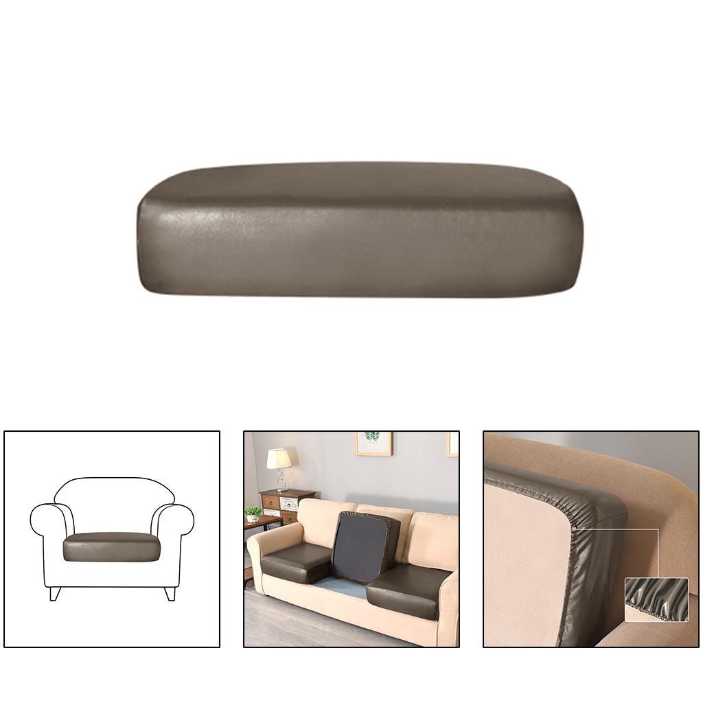 PU-Leather Stretch Sofa Seat Cushion Cover Slipcover Protector 1 Seater