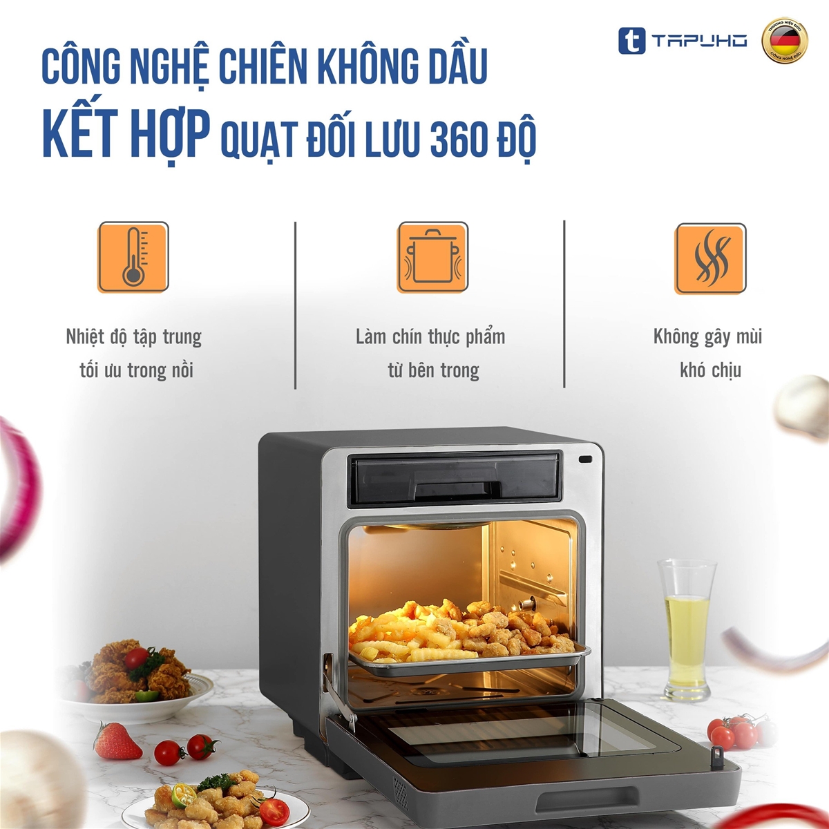 Nồi chiên hơi nước TAPUHO TSF16 COLOR bản đặc biệt - Hàng Chính Hãng