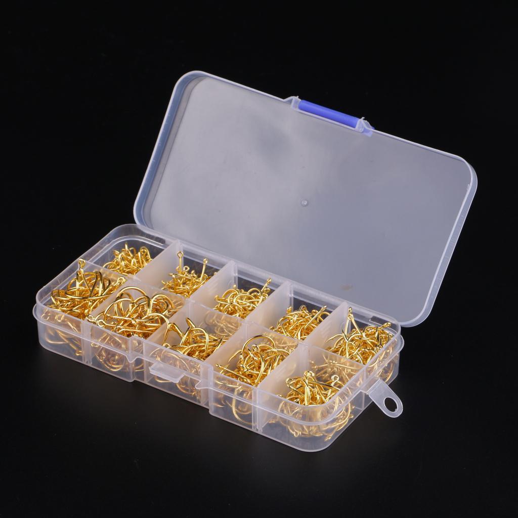 500pcs High Carbon Steel Fishing Hooks Offset Hook Barbed Fishing Hooks