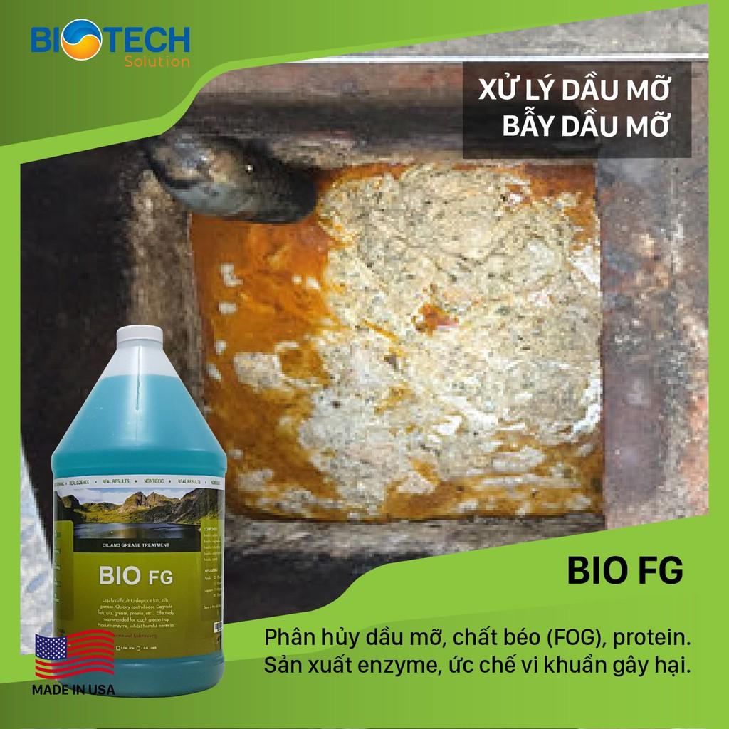 Hàng Mỹ - Vi Sinh Xử Lý Dầu Mỡ Đóng Dày Đặc Bio Fg – Chai Gallon = 3,785 Lít