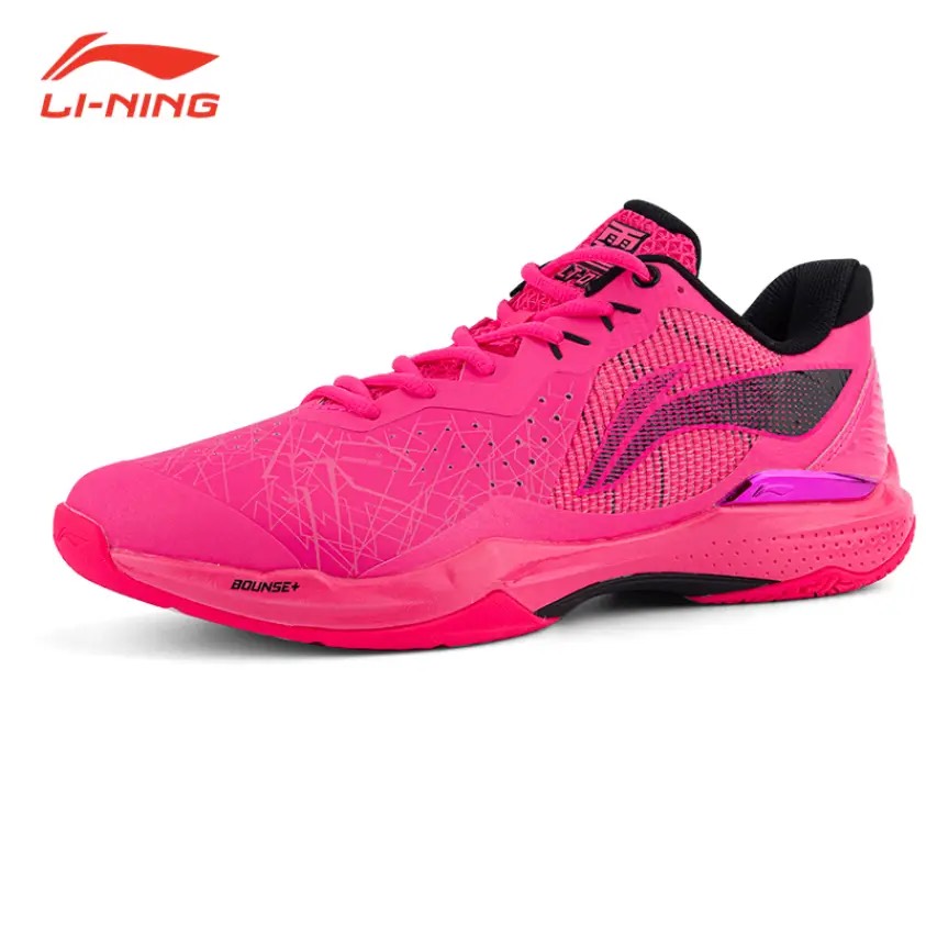 Giày thi đấu chuyên nghiệp cầu lông nam Lining Thunder AYTS018-1 mẫu mới màu hồng-tăng tất thể thao bendu