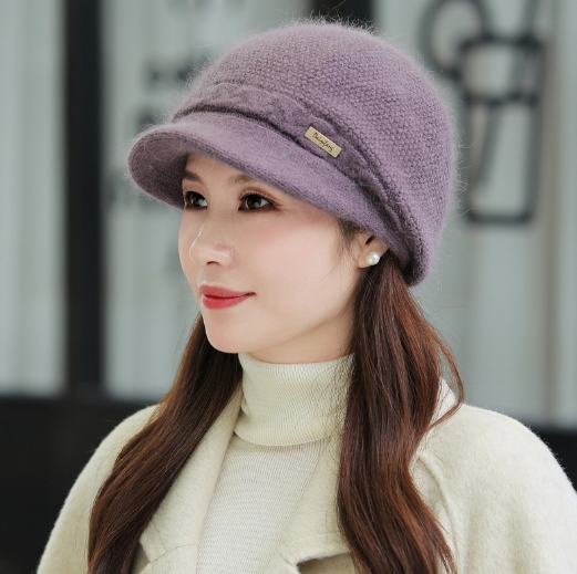 Bộ mũ len nữ kèm khăn cho người trung niên, sét khăn mũ len cao cấp phong cách Hàn