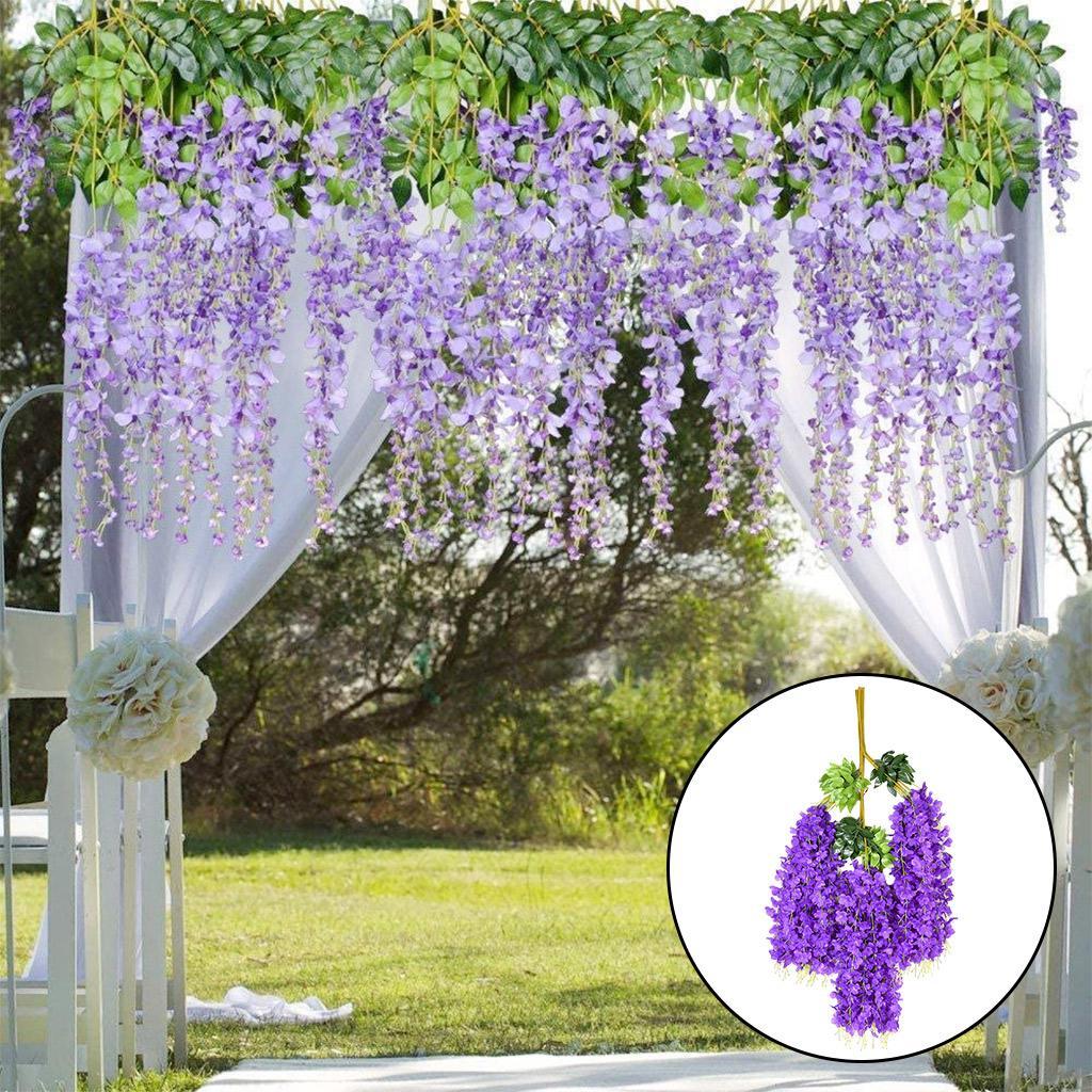 Artificial Wisteria Flowers Vine Silk Flower for Wedding