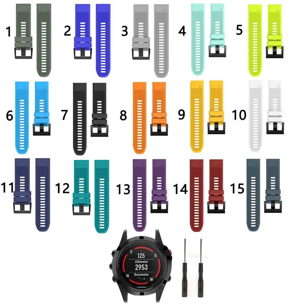 22mm Silicone Quick Release Easy Fit Band Strap for Garmin Fenix 5 Plus 6 pro