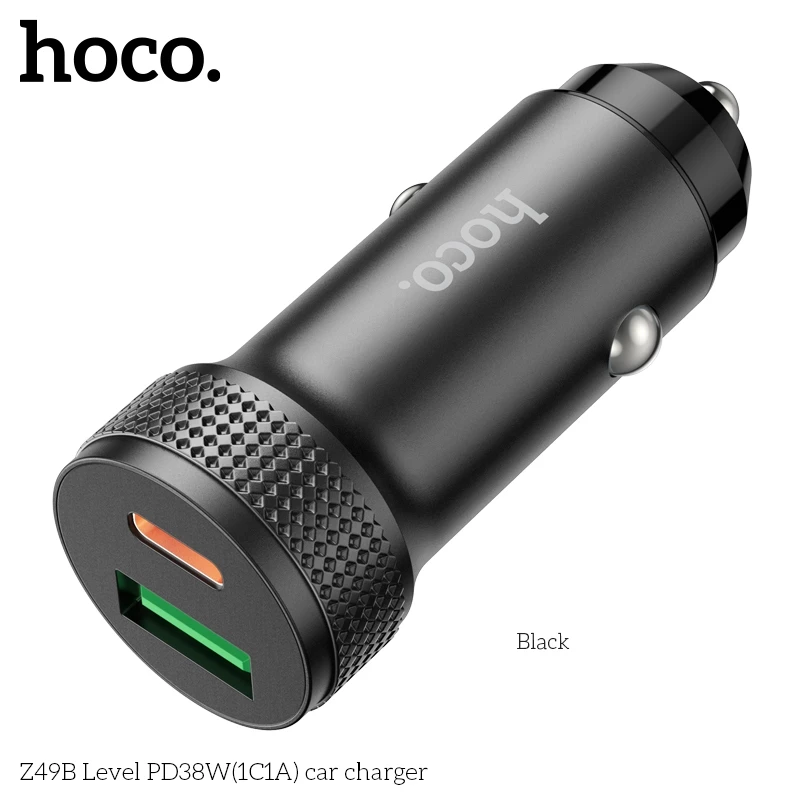 Tẩu sạc 20W (Type C + USB) Hoco Z49B sạc nhanh cho điện thoại Samsung/ iP/ Xiaomi _ Hàng chính hãng