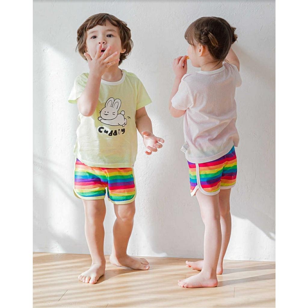 Bộ trẻ em cộc taychính hãngCordi-i Hàn Quôc-Thỏ cầu vồng