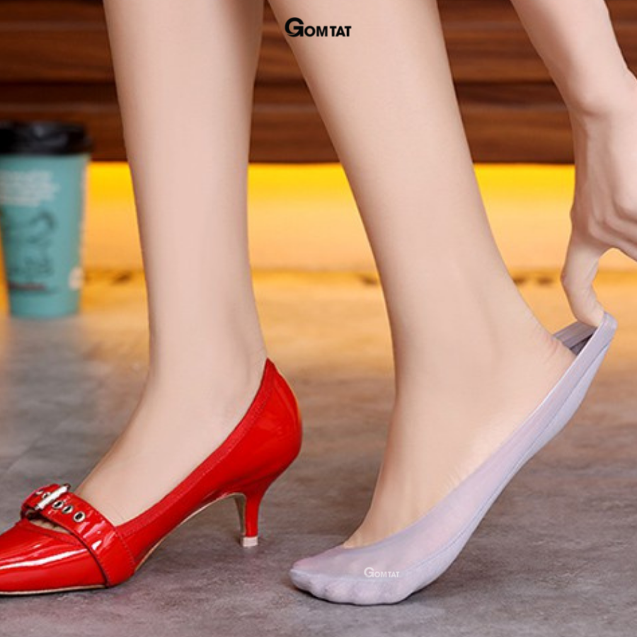 Tất Nữ Búp Bê Có Đệm Cao Su Chống Trượt, Vớ Nữ Mang Giày Lười Giày Cao Gót Giày Búp Bê Giấu Vớ - TATBUPBE