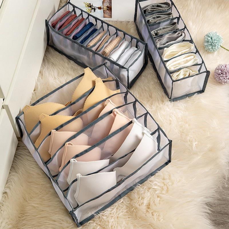 Túi chia ngăn đựng quần áo LivingC, túi đựng đồ lót, khay chia quần áo hộp đựng đồ gấp gọn tiện lợi.
