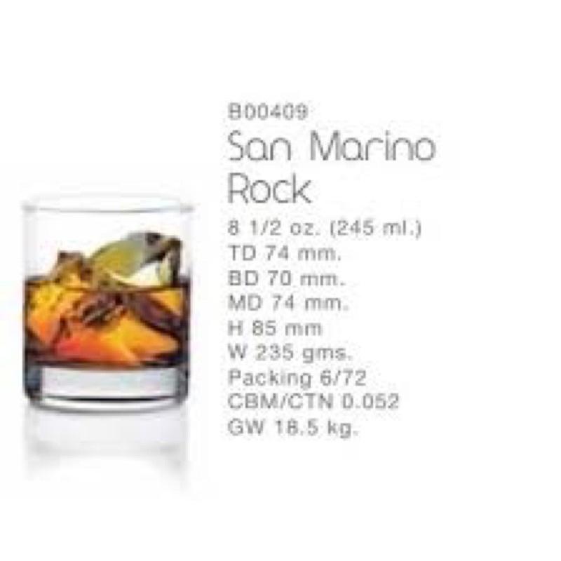 Bộ 6 Cốc Thuỷ Tinh San Marino Rock Ocean Thái Lan