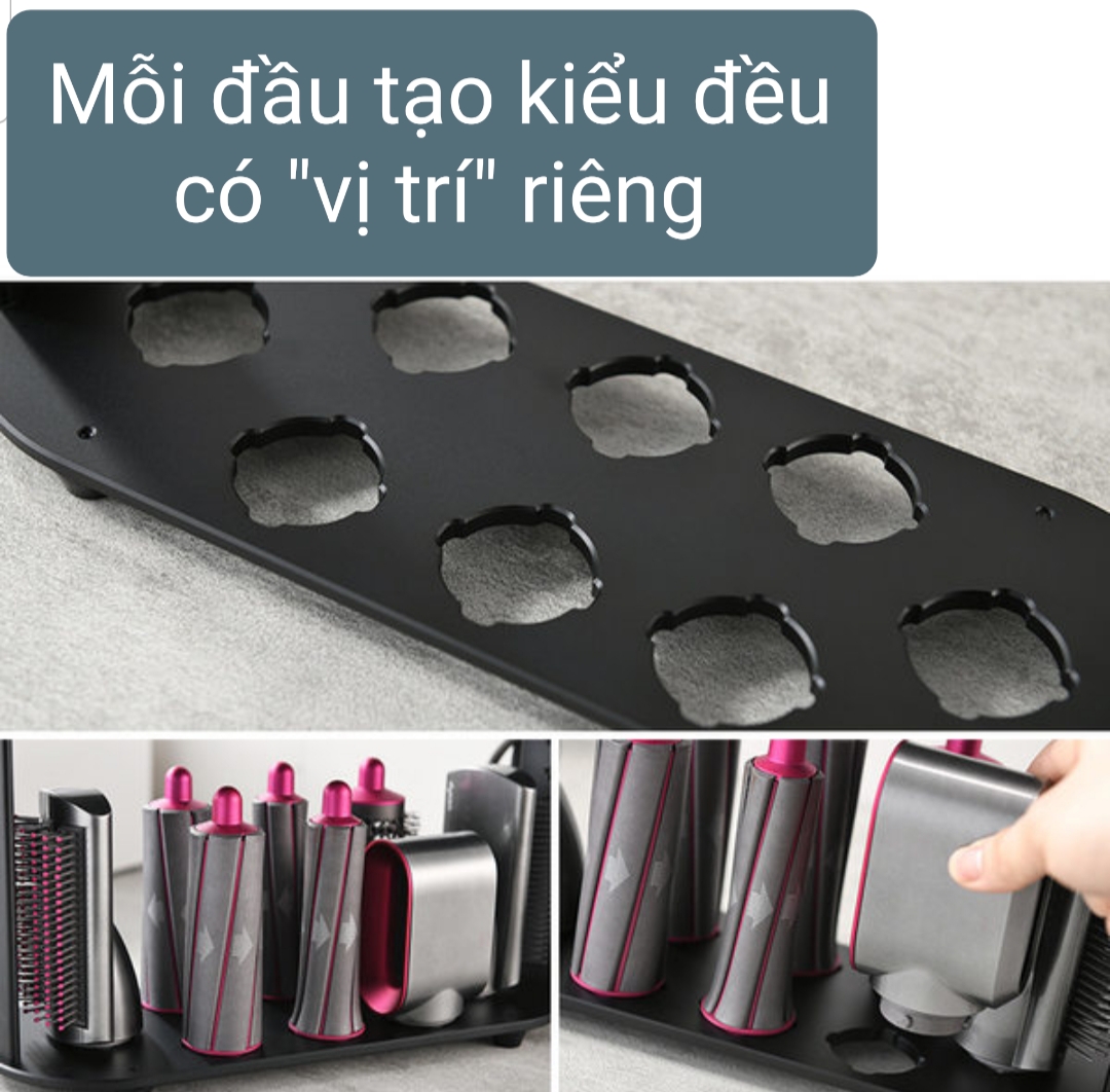 Giá đỡ máy sấy -màu hồng- 8 đầu- bản Long