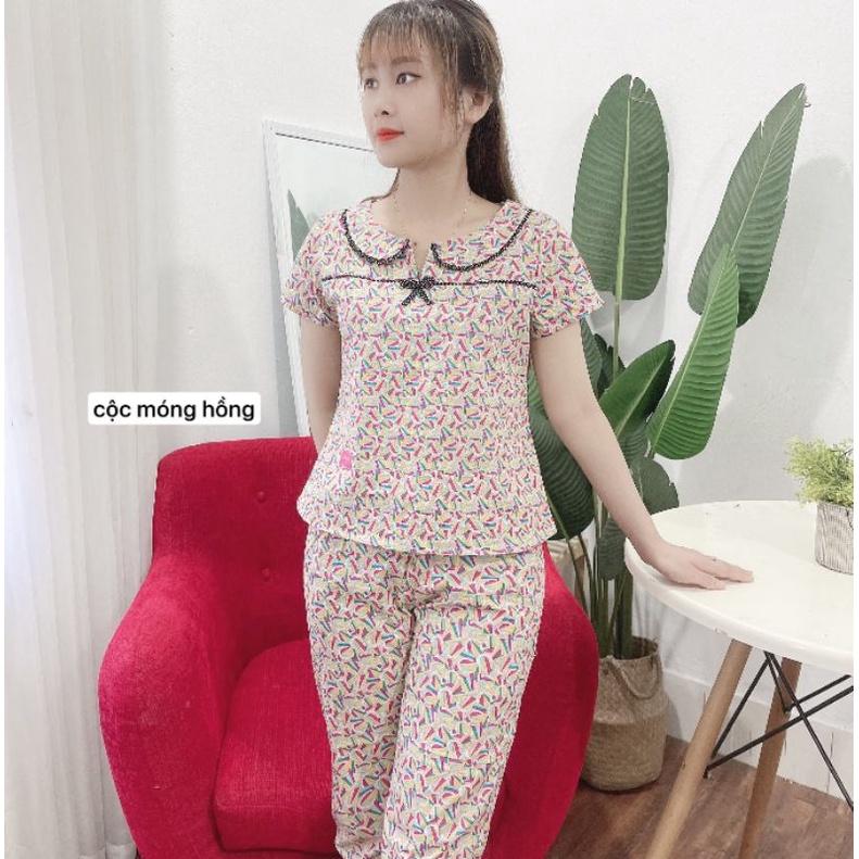 Đồ bộ mặc nhà cổ ren 4 màu siêu xinh ảnh thật
