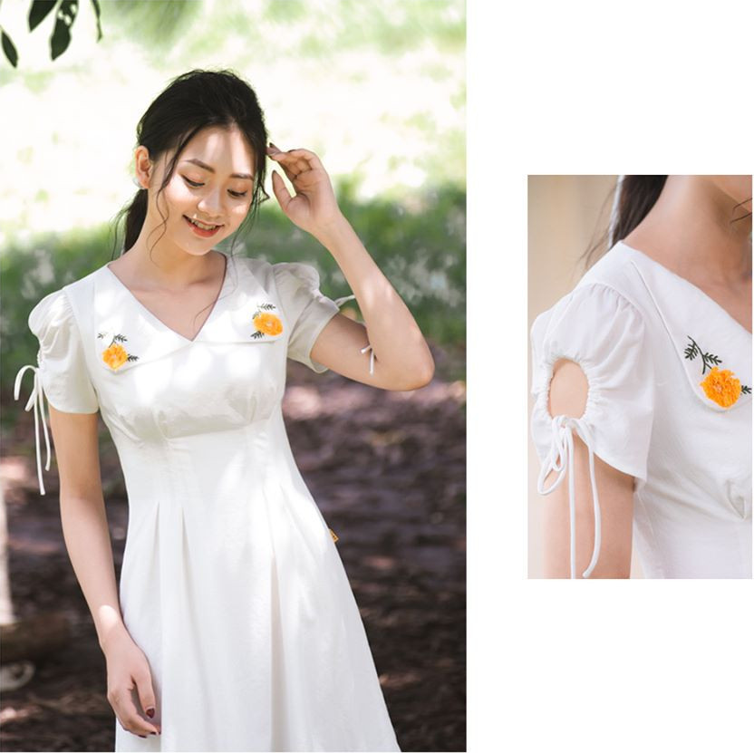 Đầm suông cổ chữ V Sweet Daisy gợi cảm tinh tế