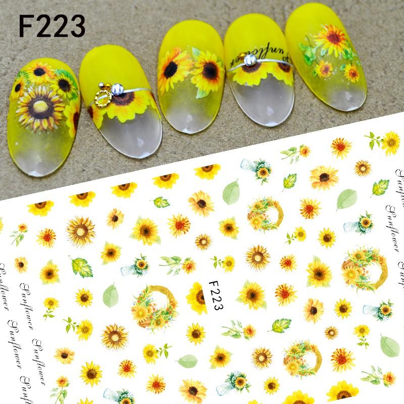 Sticker nails hoa hướng dương - hình dán móng 3D F223