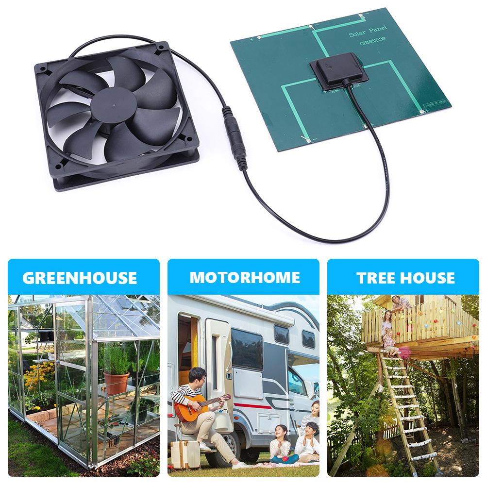 50W 12V Lượng Mặt Trời USB Quạt Mini Quạt Thông Gió Năng Lượng Mặt Trời Hút Cho Chó Gà Nhà Nhà Kính RV Xả Ô Tô Đồ Dùng