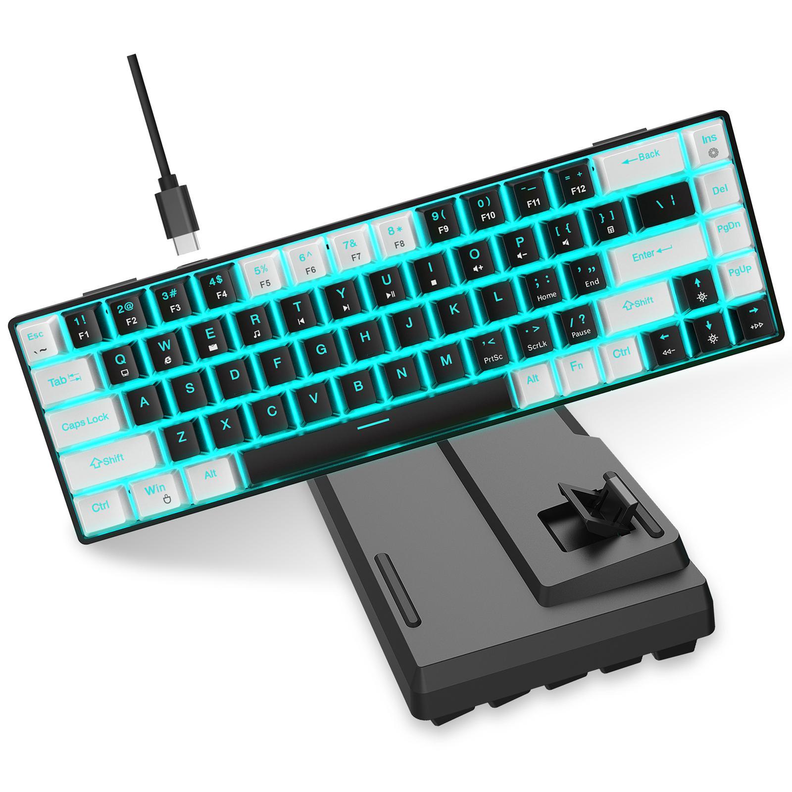 Mechanical Keyboard Wired with Blue Backlight Gaming Keyboard for Desktop PC