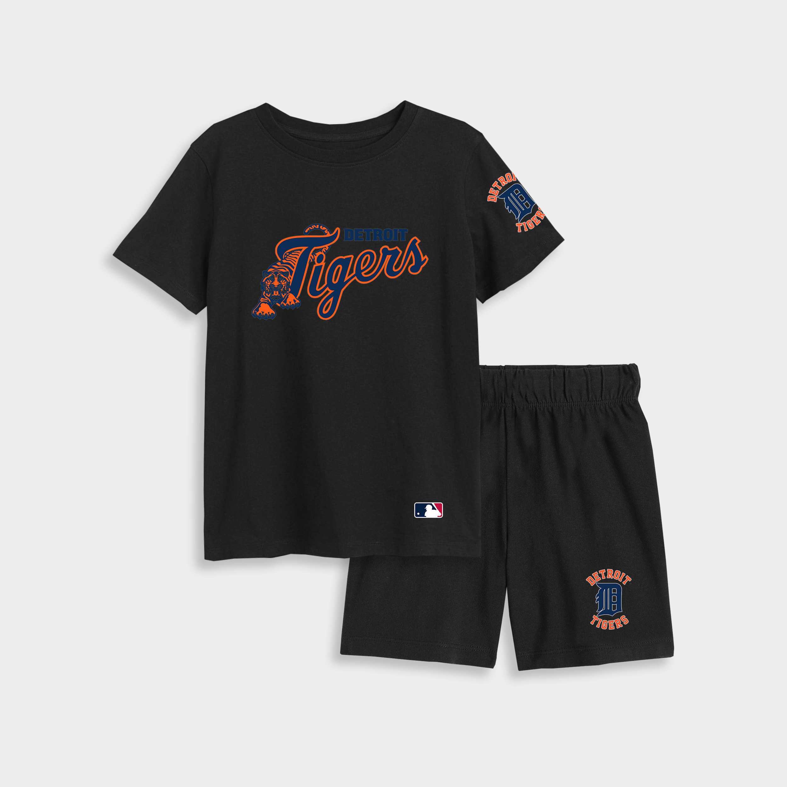 Bộ quần áo bóng chạy thun cotton cho bé hình DETROIT TIGERS