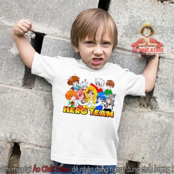 HOT - BST Áo Hero Team Đầy Đủ Nhân Vật Đẹp | Áo Thun Mini World Toàn Thành Viên Hero Team - đủ size trẻ em