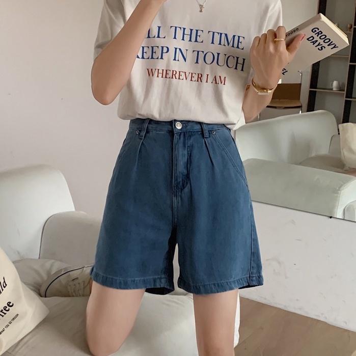 Quần Short Jean Ống Rộng, Quần Bò Lửng Form Ullzang Hàn Quốc (SJ084)