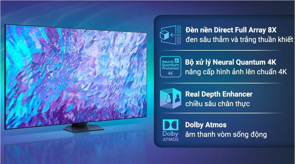Smart Tivi QLED 4K 75 inch Samsung QA75Q80C - Hàng Chính Hãng - Chỉ Giao Hà Nội