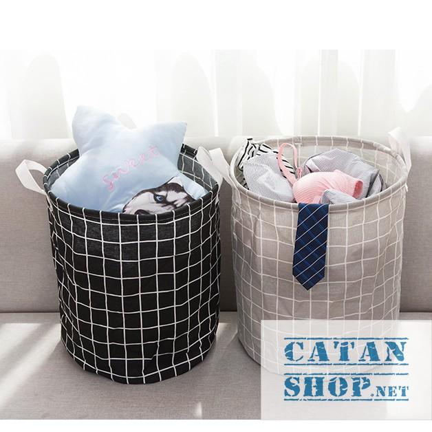 Giỏ vải, Túi đựng quần áo chăn màn vải canvas không thấm nước, sọt đựng đồ đa năng GD490-W02