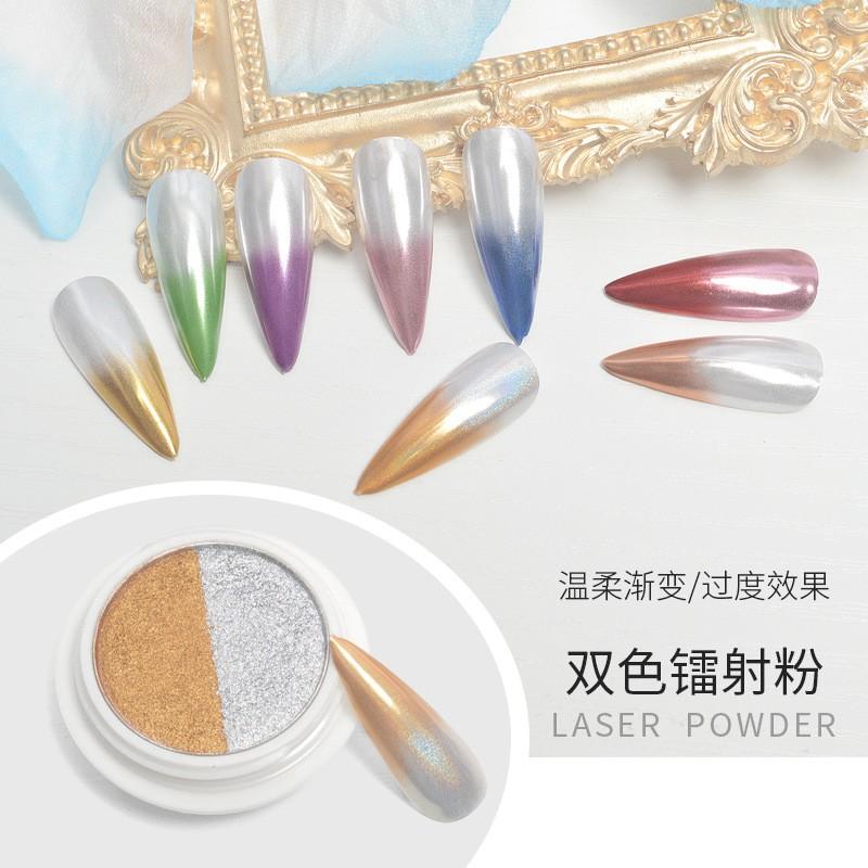 Bột nhũ tráng gương nail 2 màu siêu sáng