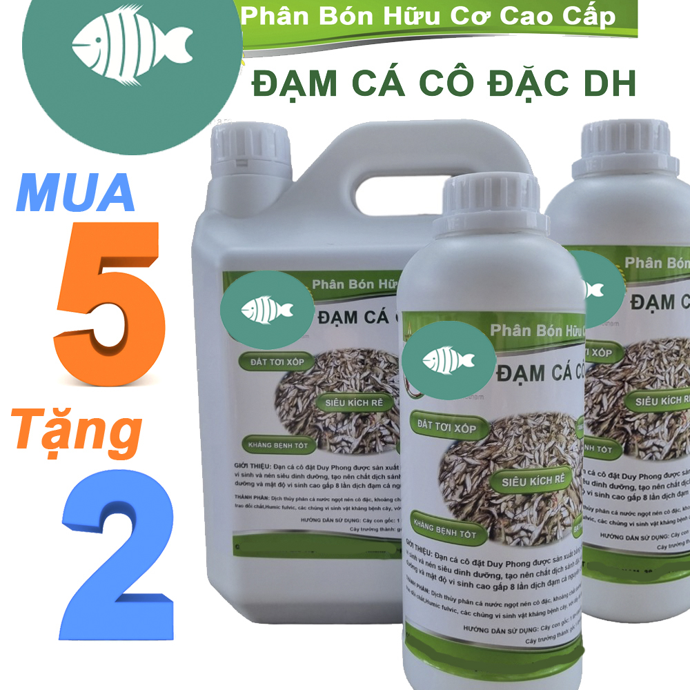 5 Lít TẶNG 2 Lít - Dịch đạm cá nước ngọt cô đặc DH, an toàn cho hệ sinh thái-076124