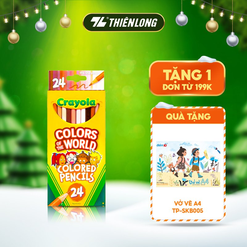 Hộp 24 cây chì màu Crayola World Skin Tone