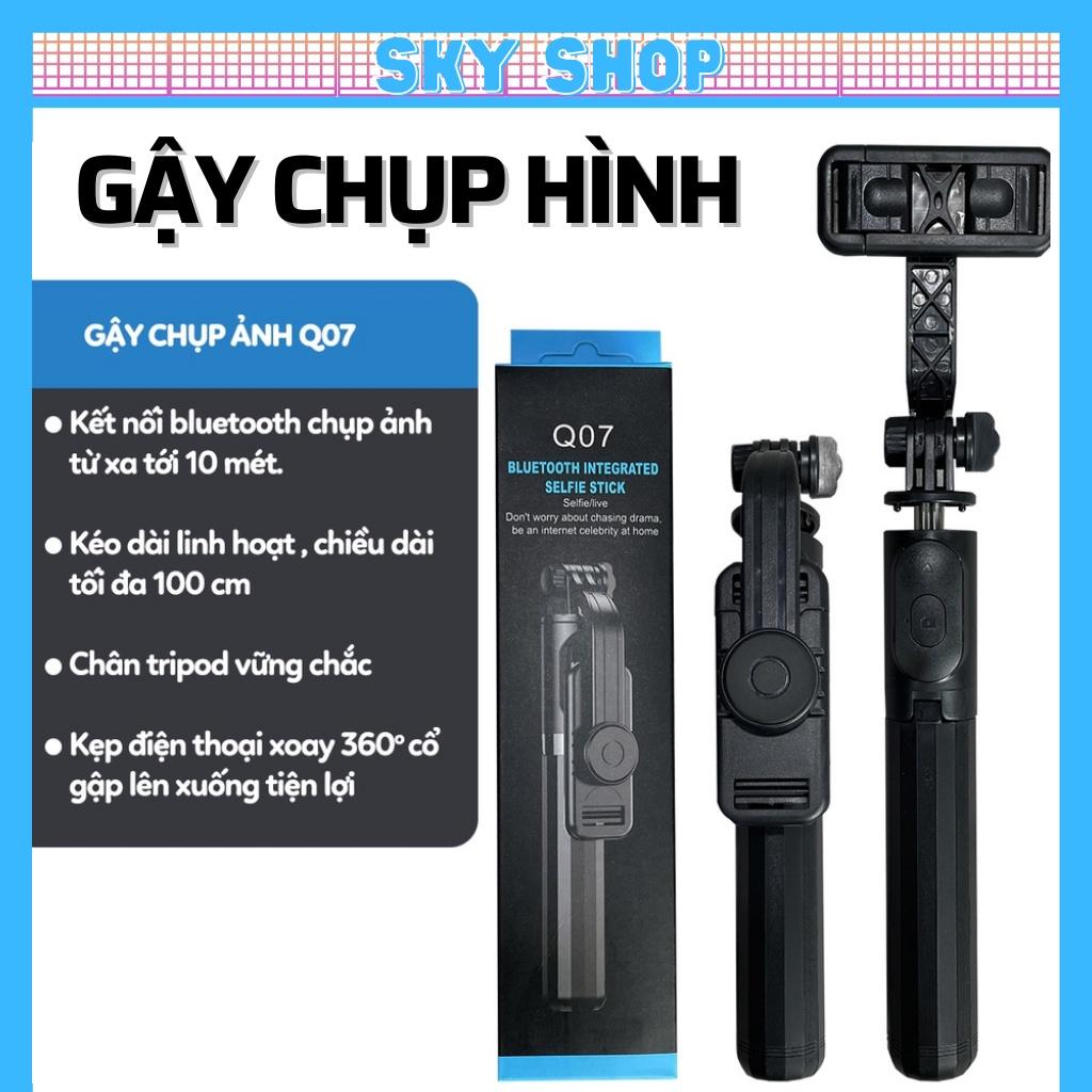 Gậy selfie - Gậy chụp ảnh Bluetooth đa năng Q07 Thế Hệ 2 - Gậy chụp hình tự sướng tích hợp trippo 3 chân