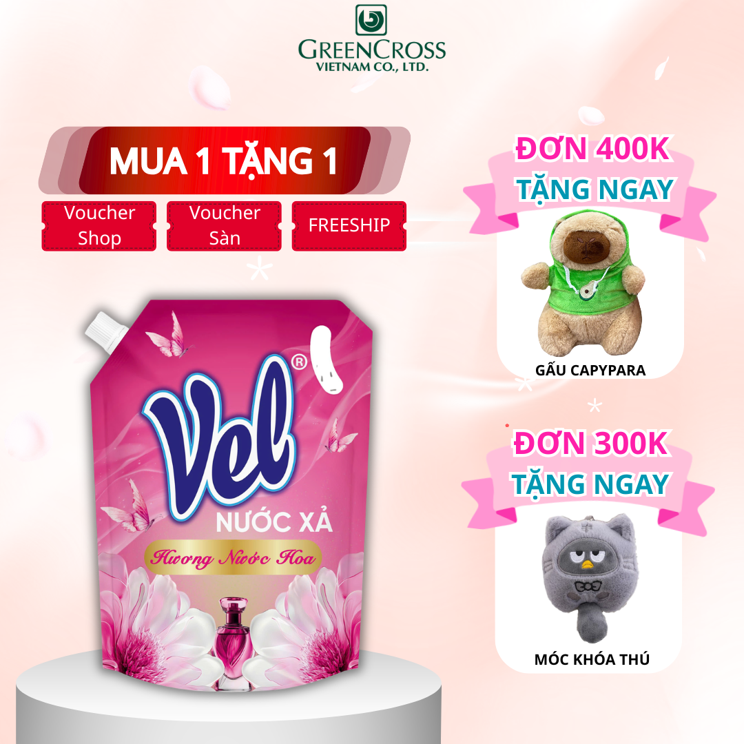 [MUA 1 TẶNG 1] COMBO TÚI NƯỚC XẢ VẢI VEL TÚI 3.6KG/Túi LƯU HƯƠNG NHẸ NHÀNG