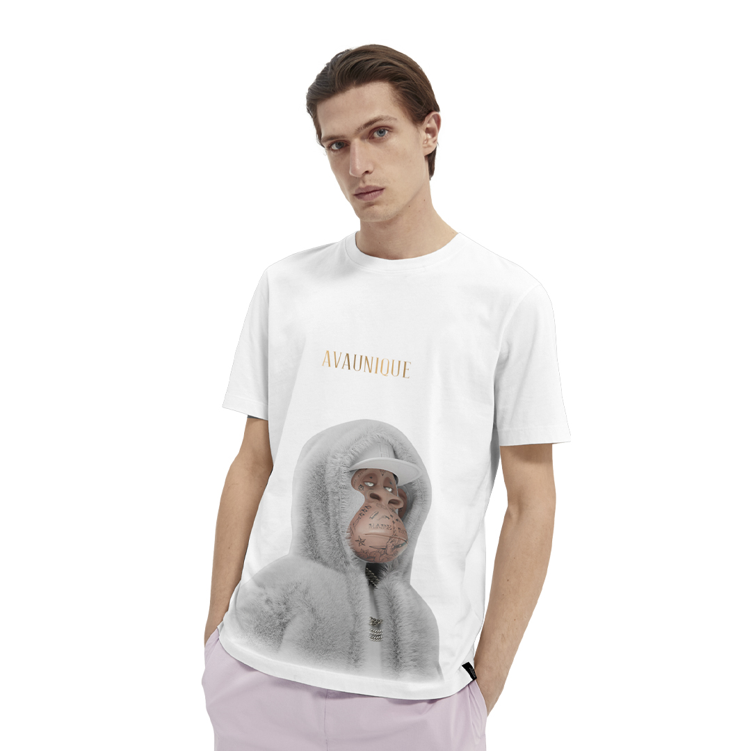 Áo thun  tay lỡ AVAUNIQUE Chất Cotton dáng Unisex SNOW MONKEY