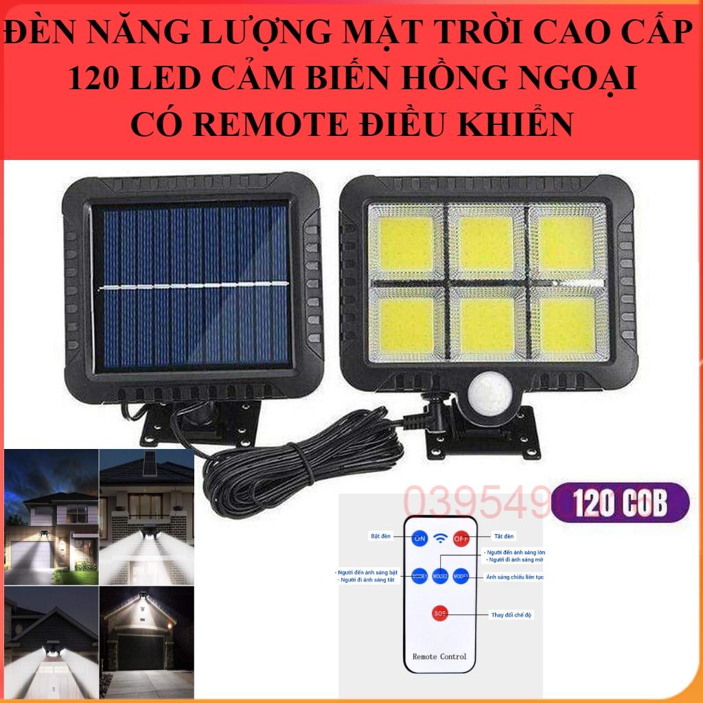 Đèn năng lượng mặt trời solar light mini Cao Cấp F120 COB Đèn Led có điều khiển cảm biến hồng ngoại chuyển động