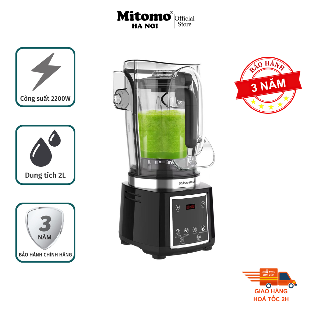 Máy xay sinh tố công nghiệp Mitomo KJ-2200, Công suất 2200W - hàng chính hãng Bảo hành 3 năm