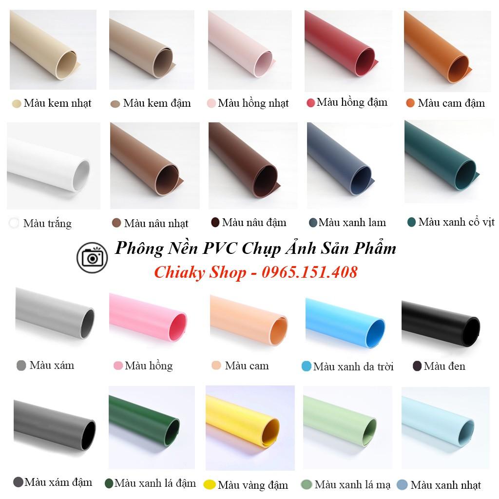 (16 MÀU) Phông Nền Màu Trơn PVC Size 65x1m Chống Thấm Nước Tuyệt Đối