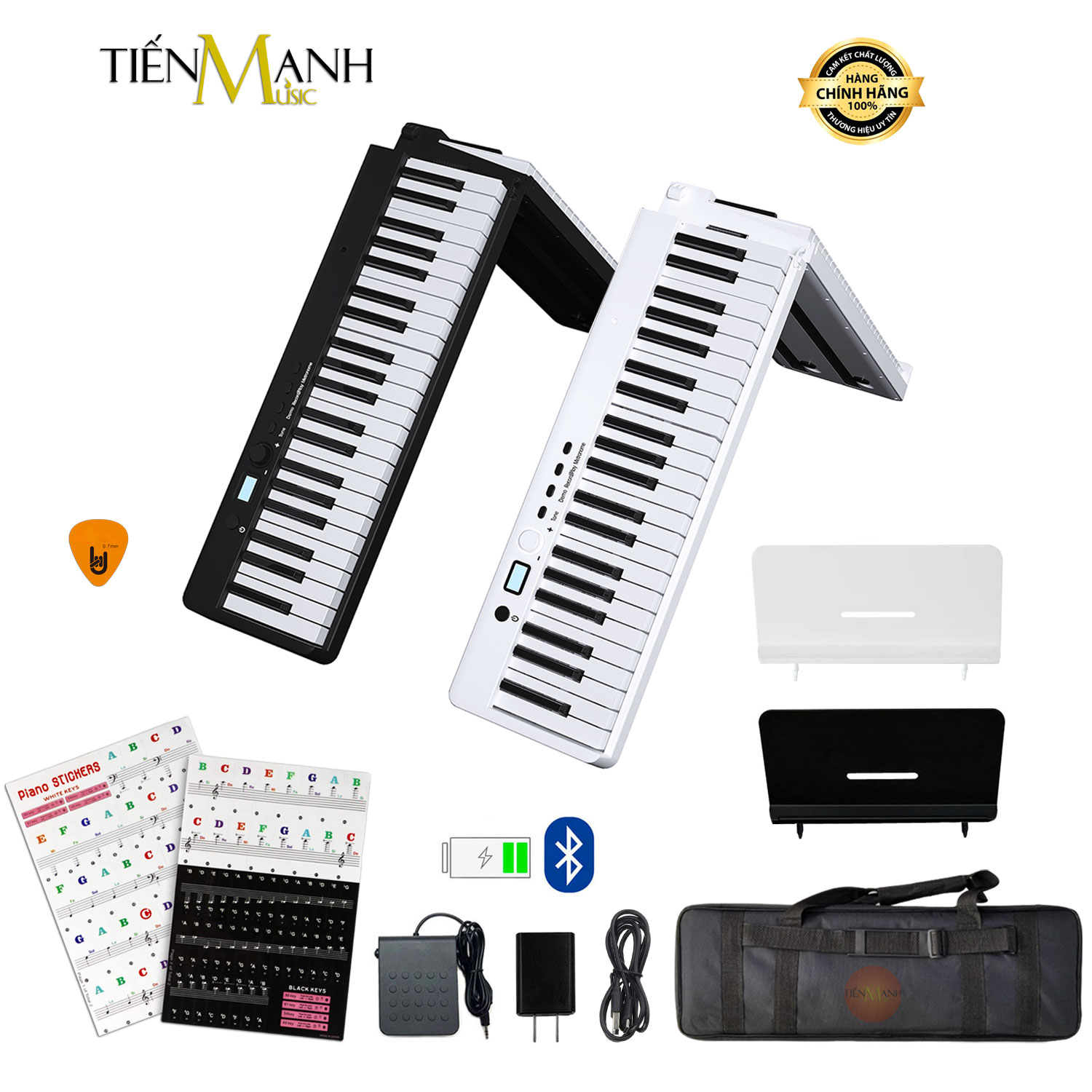 Đàn Piano Điện Gấp Gọn Bora BX20 - 88 Phím Cảm Ứng Lực Có Loa, Kết Nối Bluetooth BX-20 Hàng Chính Hãng - Kèm Móng Gẩy DreamMaker