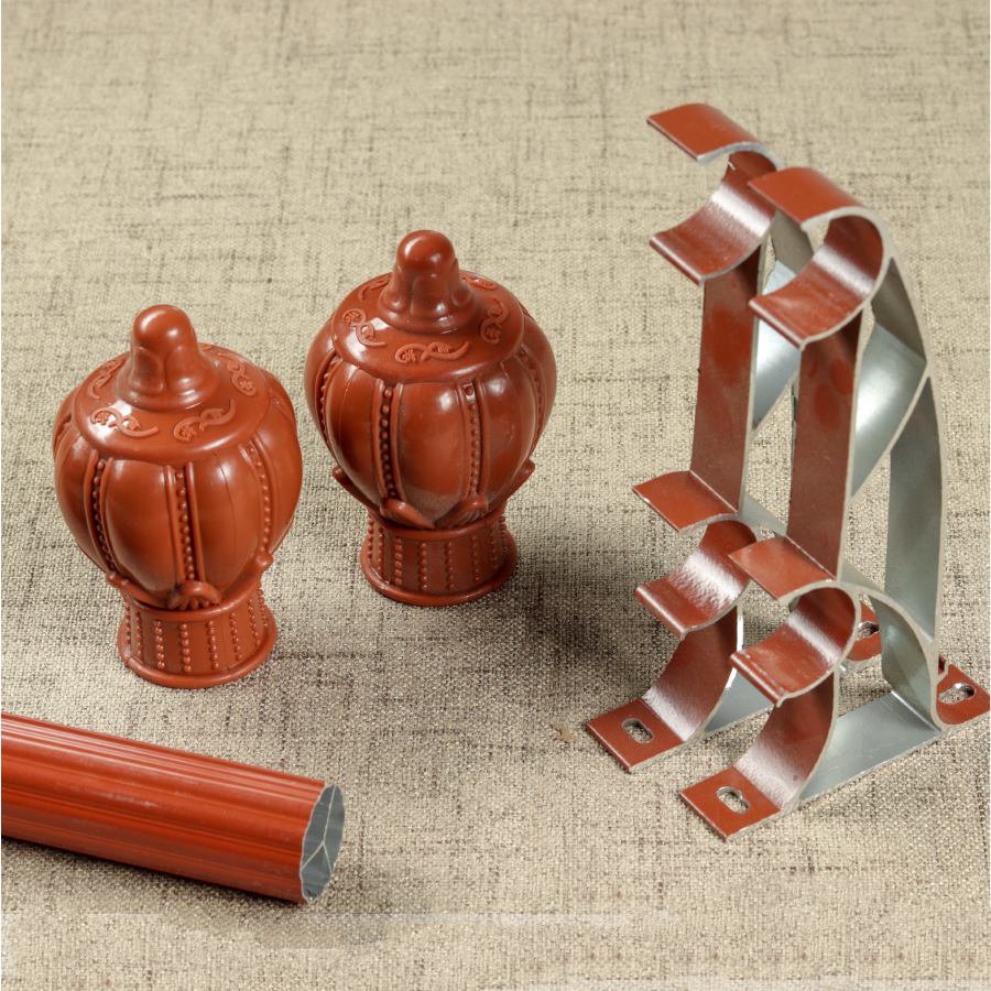 Rèm cửa vải LUCYA18-9 có thanh treo hợp kim nhôm màu gỗ đầu nhọn - cao cố định 1m4