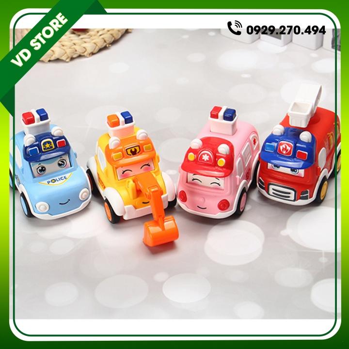 Đồ Chơi Xe Cảnh Sát Cứu Thương Cứu Hỏa Cần Cẩu Nhấn Nút Chạy Đà Dễ Thương Cho Bé