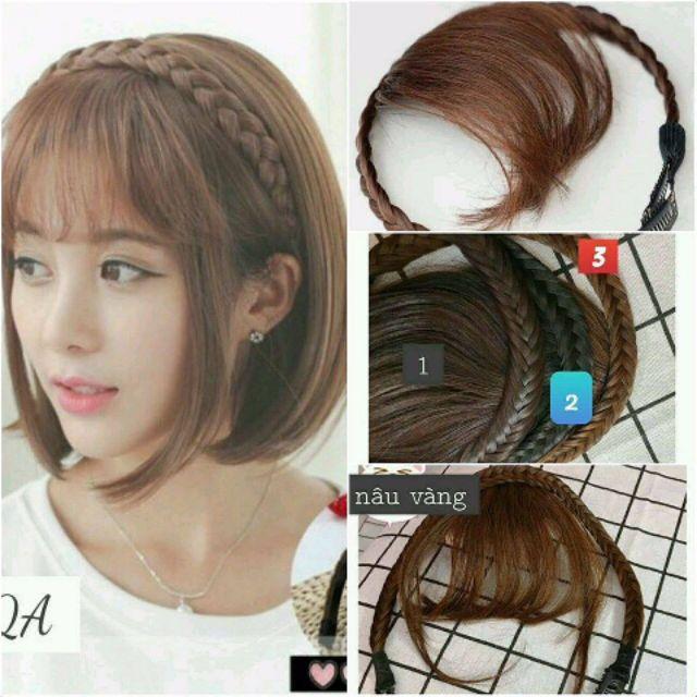 Tóc giả mái thưa    mái thưa thắt bính