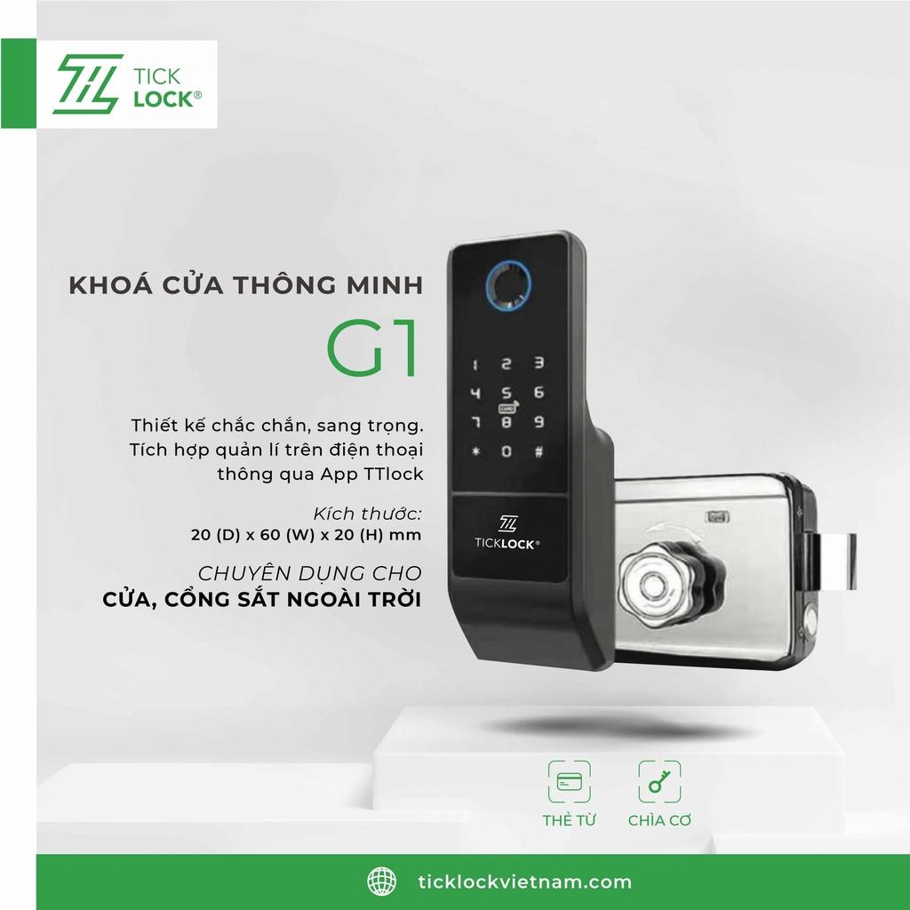 Khoá cổng vân tay TickLock G1 công nghệ Malaysia - Khóa thông minh chuyên dụng cho các cửa cổng