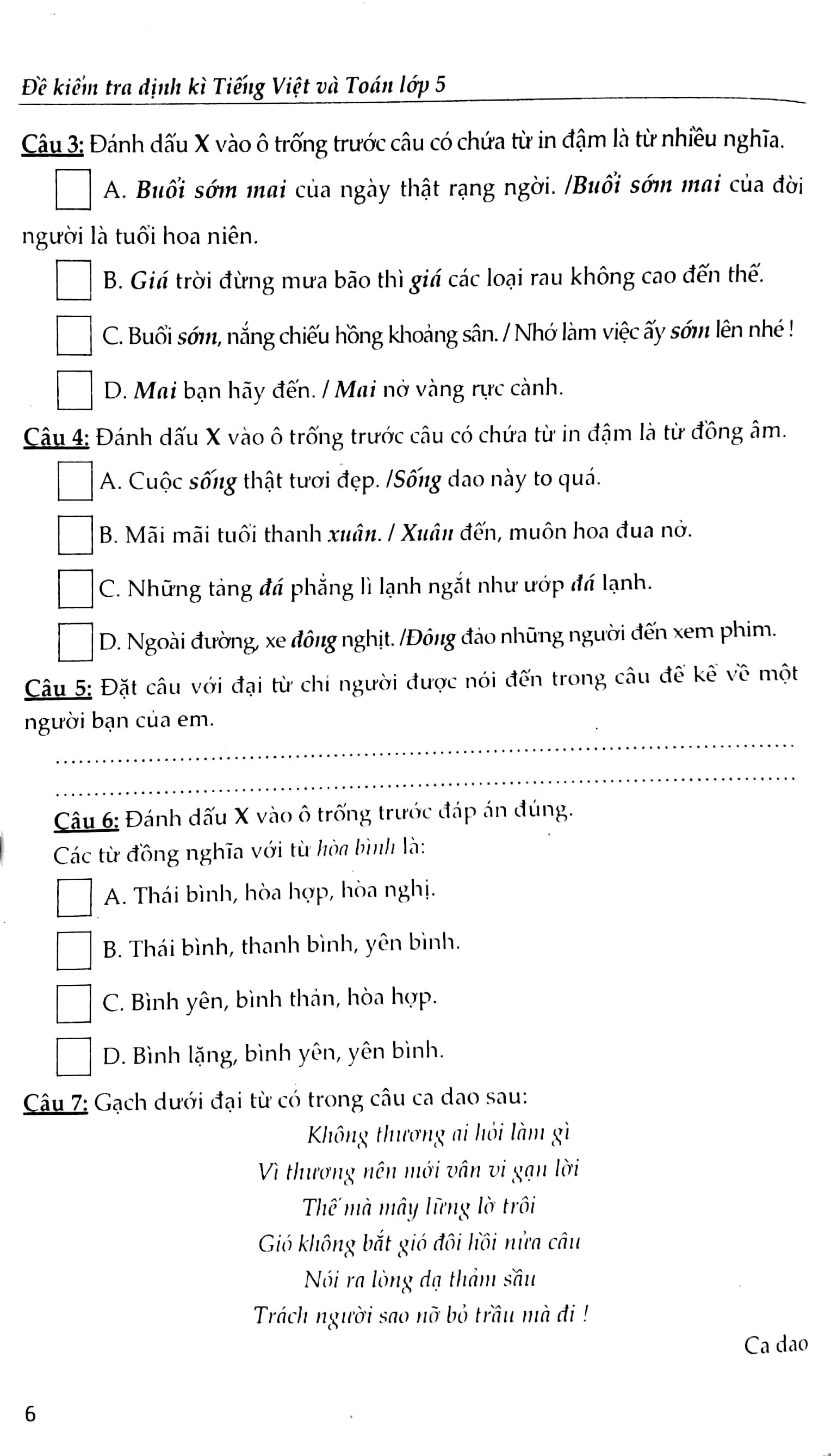 Đề Kiểm Tra Định Kì Tiếng Việt Và Toán Lớp 5