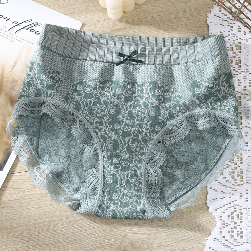 Combo 5 Chiếc Quần Lót Nữ Cạp Cao Cotton Kháng Khuẩn Phối Ren Nâng Mông Tôn Dáng - Quần Chip Nữ Không Đường Viền