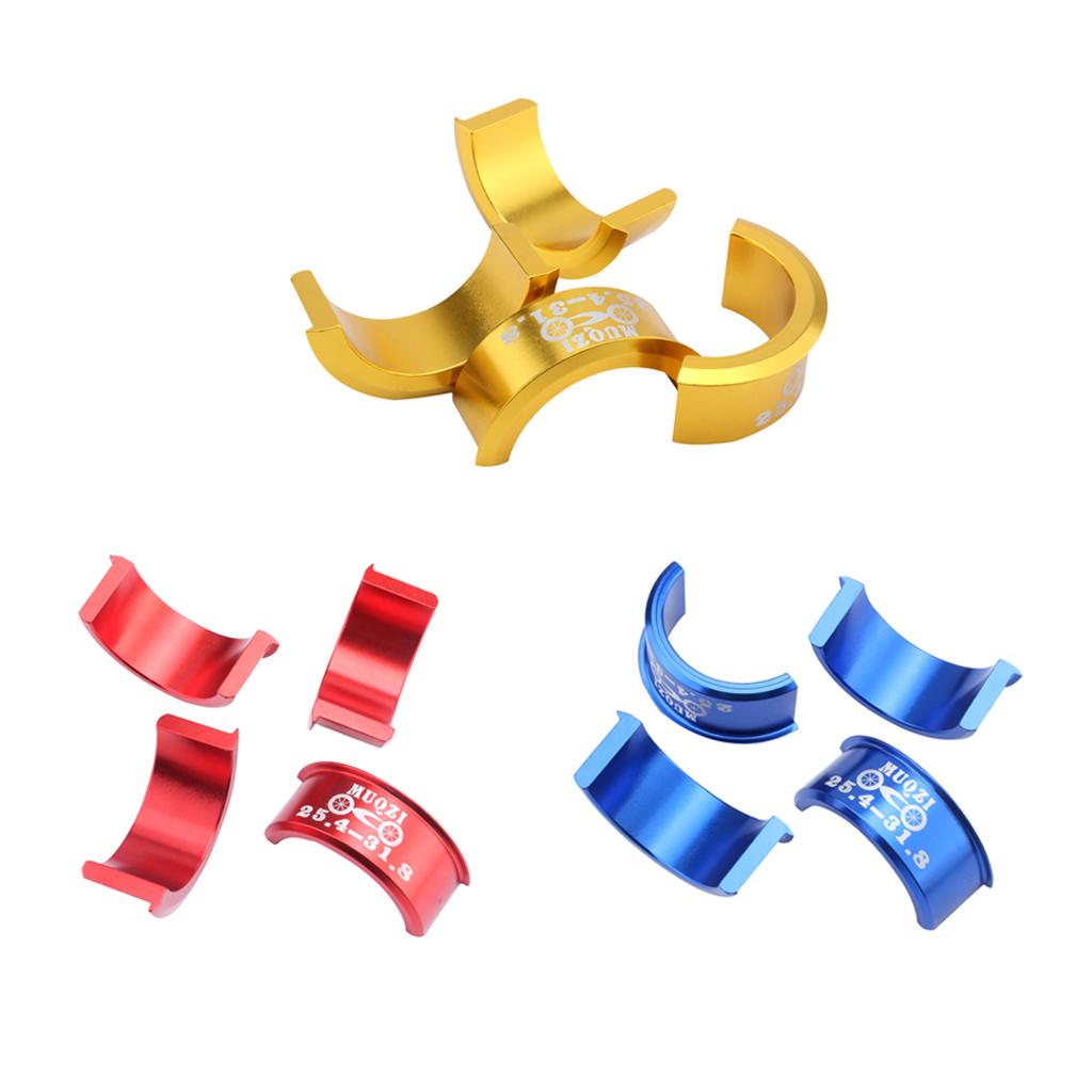 4Pcs Aluminium Alloy Bike Bicycle Handlebar Shim 25.4mm to 31.8mm Reducer Stem Adaptor
