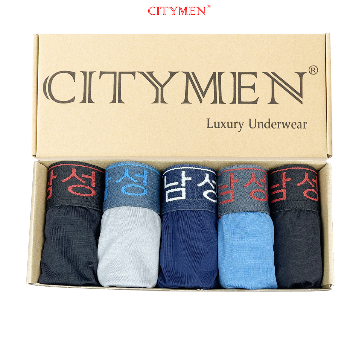 Hộp 5 Quần Lót Nam lưng Hàn Quốc hiệu CITYMEN vải thun lạnh 4 chiều cao cấp, sịp nam - LMTK-HANAL ( Giao màu ngẫu nhiên )