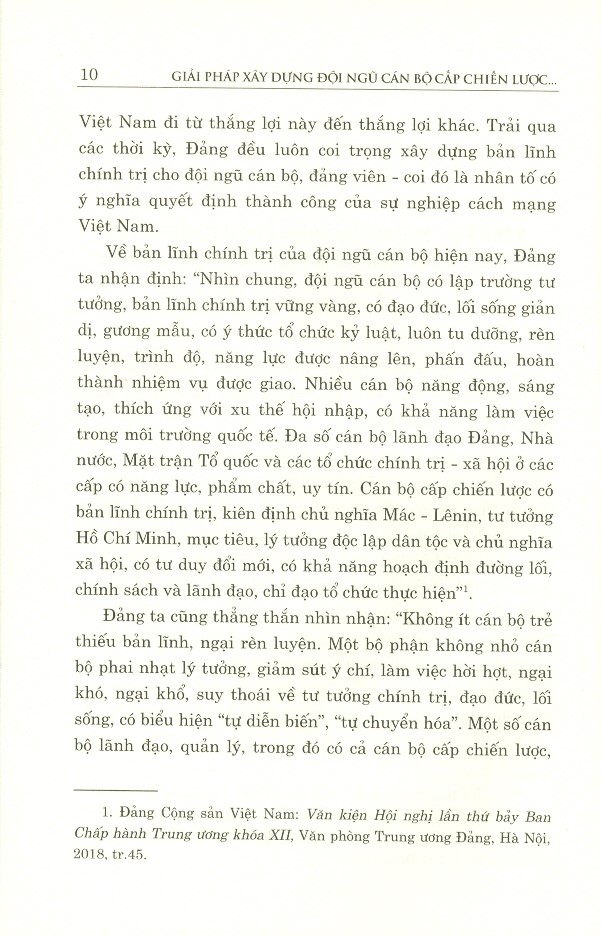 Giải Pháp Xây Dựng Đội Ngũ Cán Bộ Cấp Chiến Lược Đủ Phẩm Chất, Năng Lực Và Uy Tín, Ngang Tầm Nhiệm Vụ