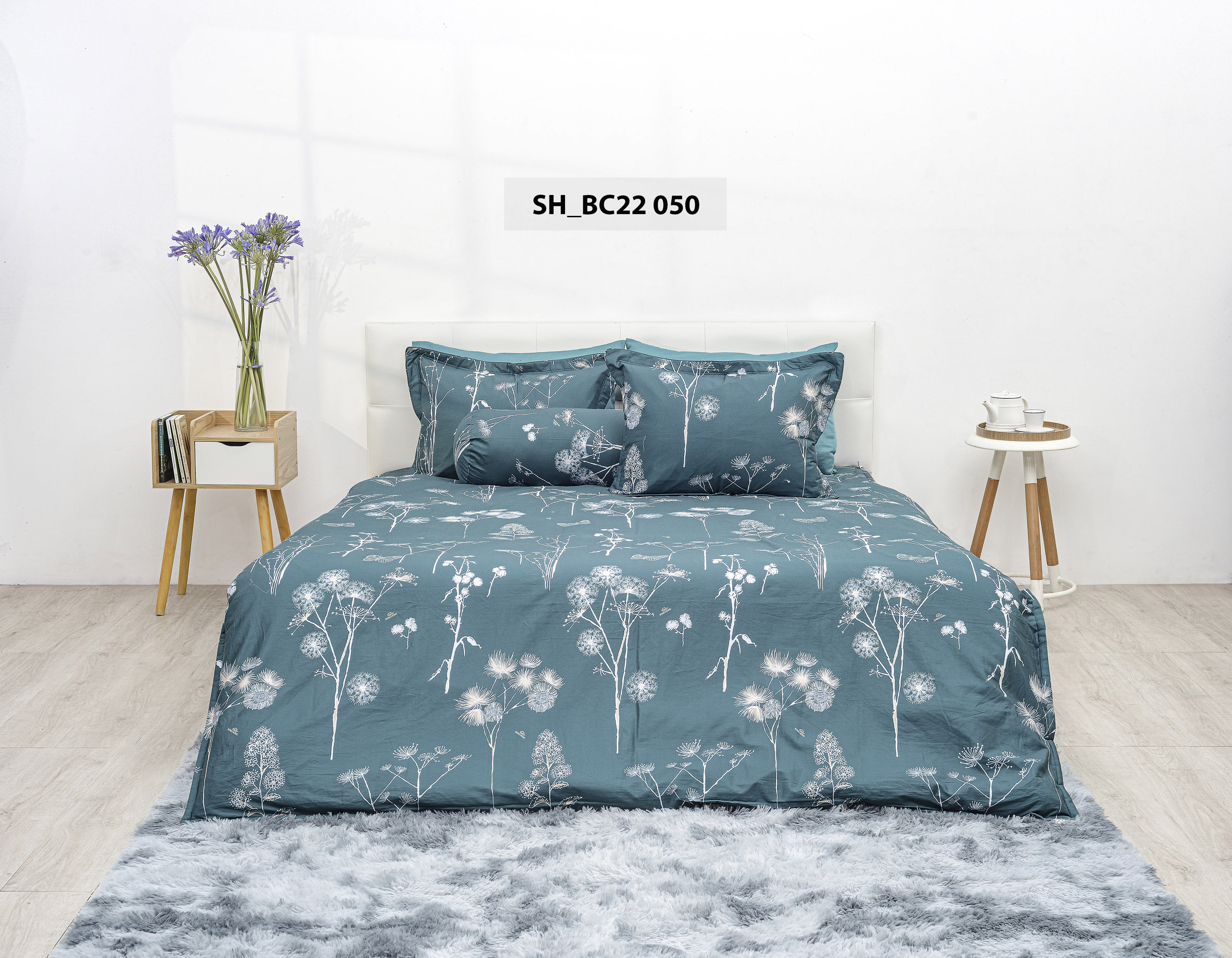 Bộ chăn ga gối 180x200 Sông Hồng chất cotton